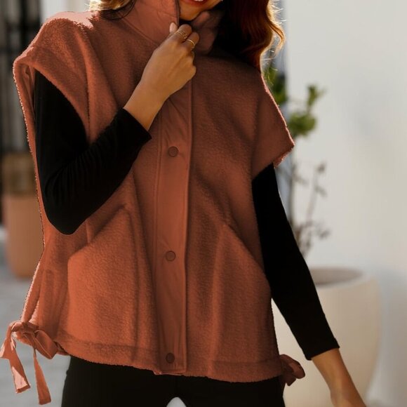 d Vest for Women Fleece Casual Tops Sleeveless Fuzzy Sherpa Jacket Winter Warm O - Picture 5 of 6